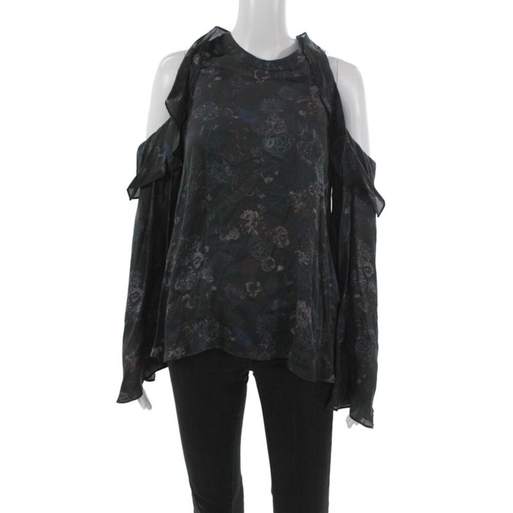 IRO Women Multicolor Silk Blouse Floral Round Neck Button Size 38